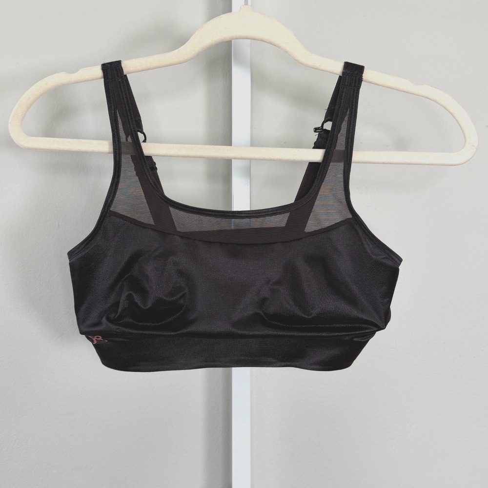 Ruby Ribbon Demiette Sport Bra Black Size 32 Sheer Molded‎ Adjustable Shaping